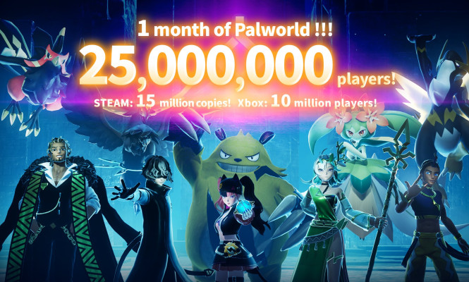 Palworld passa a marca de 25 milhões de jogadores
