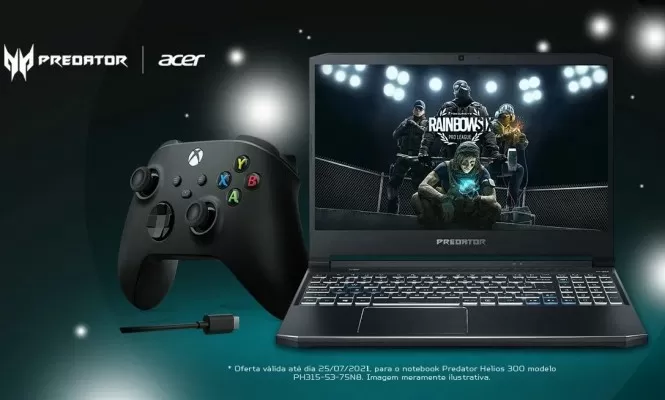 Acer está dando um controle de Xbox na compra do Hélios 300 em sua loja oficial
