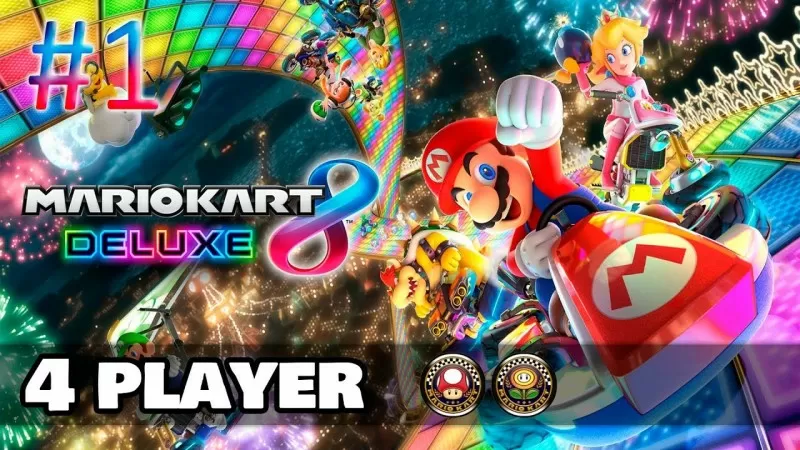 Mario Kart 8 Deluxe - Parte 1 - Tela Dividida(Split-Screen) 4 Player Local [ PT-BR ] Grand Prix