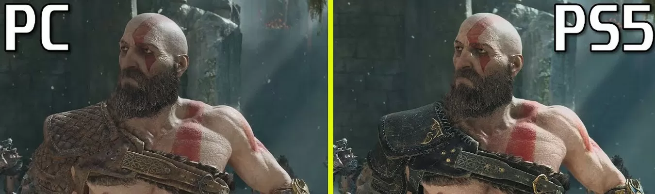 Vídeo compara os gráficos de God of War no PC contra a versão PS5