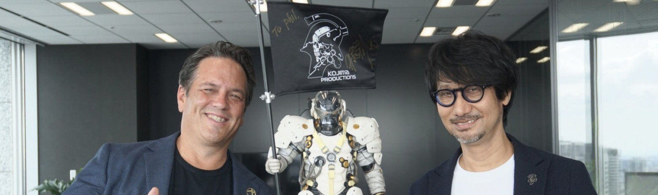 Phil Spencer, Sarah Bond e equipe do Xbox visitou a Kojima Productions no Japão