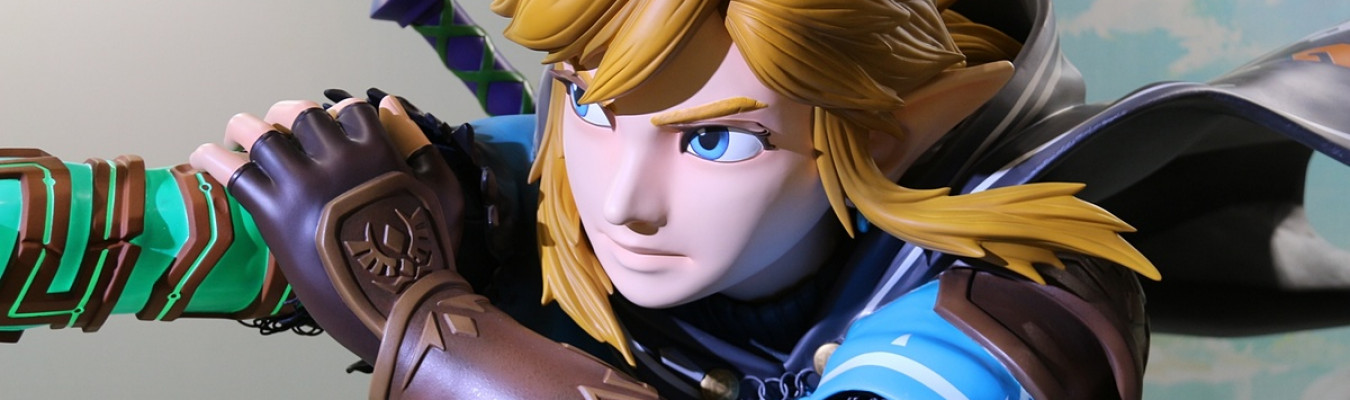 Estátua em tamanho real do Link de Zelda Tears of the Kingdom é exibida na Nintendo Live