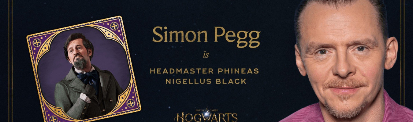 Simon Pegg, conhecido ator, empresta sua voz ao personagem Phineas Nigellus Black em Hogwarts Legacy
