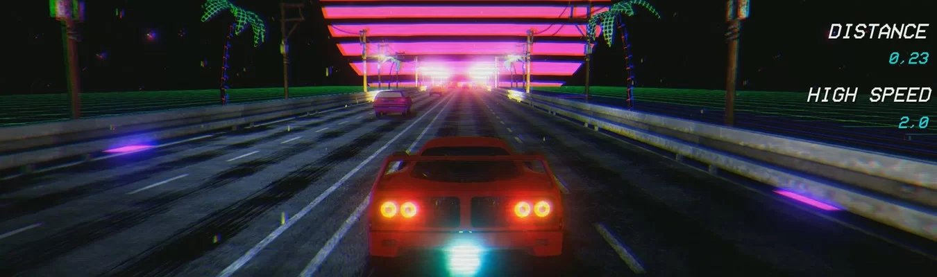 Conheça Retrowave game de corrida retro que parece ter saído de um trailer musical