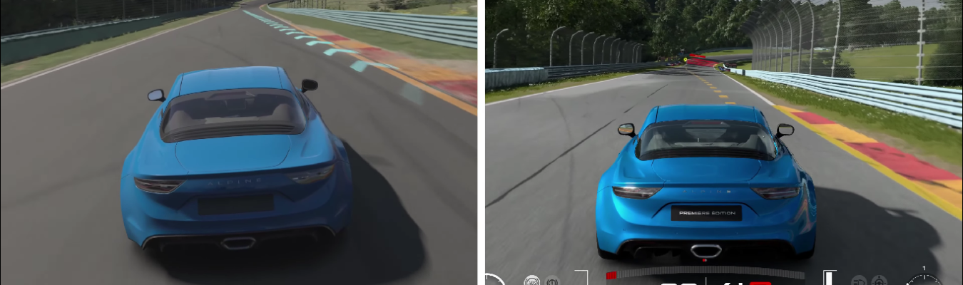 Veja uma comparação entre os gráficos de Forza Motorsport vs. Gran Turismo 7